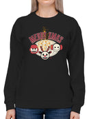 Cute Holiday Stars And Reindeer Christmas Graphic Women's Sweatshirt