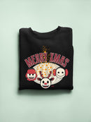 Cute Holiday Stars And Reindeer Christmas Graphic Women's Sweatshirt