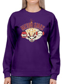 Cute Holiday Stars And Reindeer Christmas Graphic Women's Sweatshirt