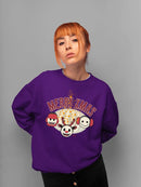 Cute Holiday Stars And Reindeer Christmas Graphic Women's Sweatshirt