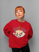 Cute Holiday Stars And Reindeer Christmas Graphic Women's Sweatshirt