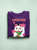 Japanese Fortune Cat - Lucky Cat Sakura Graphic Women's Sweatshirt