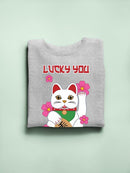 Japanese Fortune Cat - Lucky Cat Sakura Graphic Women's Sweatshirt