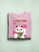 Japanese Fortune Cat - Lucky Cat Sakura Graphic Women's Sweatshirt