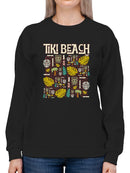 Tiki-Beach Hawaiian Vacation Vibes Graphic Women's Sweatshirt
