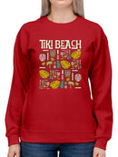 Tiki-Beach Hawaiian Vacation Vibes Graphic Women's Sweatshirt