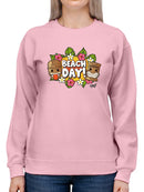 Beach Day - Hawaiian Island Fun Graphic Women's Sweatshirt