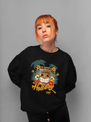 Tropical Ukulele And Palm Tree Tiki-Vibes Women's Sweatshirt
