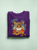 Tropical Ukulele And Palm Tree Tiki-Vibes Women's Sweatshirt