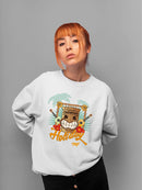Tropical Ukulele And Palm Tree Tiki-Vibes Women's Sweatshirt