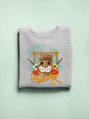 Tropical Ukulele And Palm Tree Tiki-Vibes Women's Sweatshirt