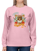 Tropical Ukulele And Palm Tree Tiki-Vibes Women's Sweatshirt