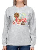 Aloha Tropical Coconut Icon Trendy Graphic Women's Sweatshirt