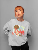 Aloha Tropical Coconut Icon Trendy Graphic Women's Sweatshirt