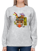 Iconic Beach Club Trendy Graphic Women's Sweatshirt
