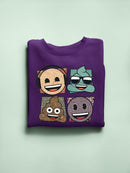Mosaic Tee Fun Icon Faces Trendy Graphic Women's Sweatshirt