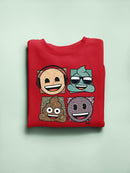 Mosaic Tee Fun Icon Faces Trendy Graphic Women's Sweatshirt