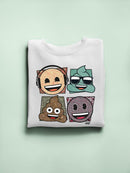 Mosaic Tee Fun Icon Faces Trendy Graphic Women's Sweatshirt