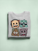 Mosaic Tee Fun Icon Faces Trendy Graphic Women's Sweatshirt
