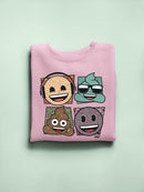 Mosaic Tee Fun Icon Faces Trendy Graphic Women's Sweatshirt