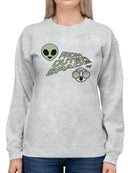 Outer Space Cool Alien Sci-Fi Trendy Graphic Women's Sweatshirt