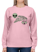 Outer Space Cool Alien Sci-Fi Trendy Graphic Women's Sweatshirt