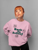 Back To School Fun Trendy Graphic Symbols Women's Sweatshirt