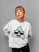 Cool Funny Poop In Shades Trendy Graphic Symbol  Women's Sweatshirt