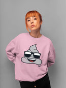 Cool Funny Poop In Shades Trendy Graphic Symbol  Women's Sweatshirt
