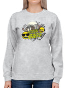 Cool City Urban Bass Trendy Graphic Symbol Women's Sweatshirt