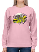 Cool City Urban Bass Trendy Graphic Symbol Women's Sweatshirt