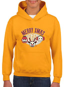 Cute Holiday Stars And Reindeer Christmas Graphic  Youth's Hoodie