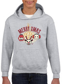 Cute Holiday Stars And Reindeer Christmas Graphic  Youth's Hoodie