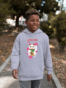 Japanese Fortune Cat - Lucky Cat Sakura Graphic  Youth's Hoodie