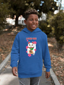 Japanese Fortune Cat - Lucky Cat Sakura Graphic  Youth's Hoodie