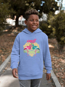 Flamingo Heart Summer Hibiscus Design  Youth's Hoodie