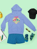 Flamingo Heart Summer Hibiscus Design  Youth's Hoodie