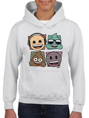 Mosaic Tee Fun Icon Faces Trendy Graphic  Youth's Hoodie