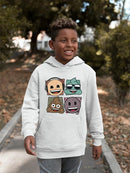Mosaic Tee Fun Icon Faces Trendy Graphic  Youth's Hoodie