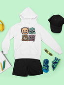 Mosaic Tee Fun Icon Faces Trendy Graphic  Youth's Hoodie