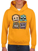 Mosaic Tee Fun Icon Faces Trendy Graphic  Youth's Hoodie