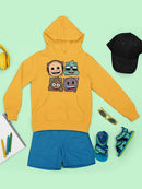 Mosaic Tee Fun Icon Faces Trendy Graphic  Youth's Hoodie