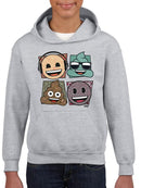 Mosaic Tee Fun Icon Faces Trendy Graphic  Youth's Hoodie