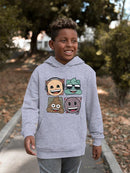 Mosaic Tee Fun Icon Faces Trendy Graphic  Youth's Hoodie