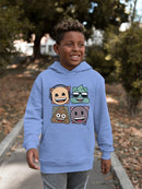 Mosaic Tee Fun Icon Faces Trendy Graphic  Youth's Hoodie