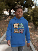 Mosaic Tee Fun Icon Faces Trendy Graphic  Youth's Hoodie