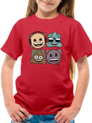 Mosaic Tee Fun Icon Faces Trendy Graphic T-shirt