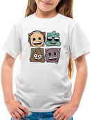 Mosaic Tee Fun Icon Faces Trendy Graphic T-shirt