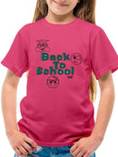 Back To School Fun Trendy Graphic Symbols T-shirt