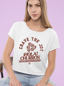 Crave The Joy Churro Art - Retro Dessert  Women's Crop Tee